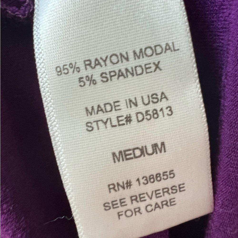 Nordstrom Rack West Kei bright eggplant purple flattering draped front dress - M - Picture 5 of 7